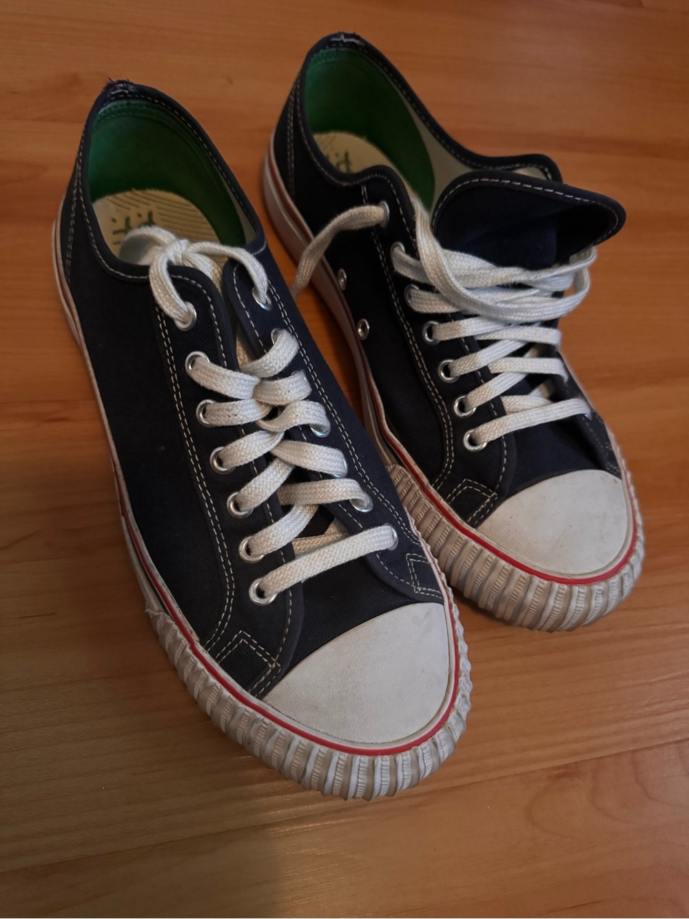 P.F. Flyers Men's Black Canvas Low-Top Sneakers with White Accents